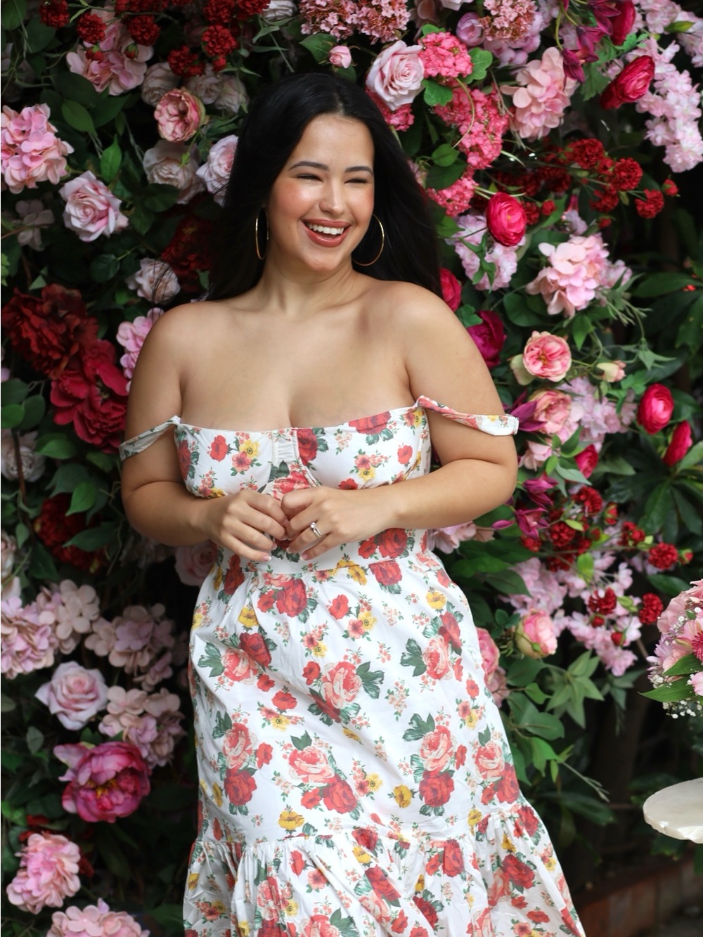 House of CB White Floral Off-Shoulder Maxi Dress